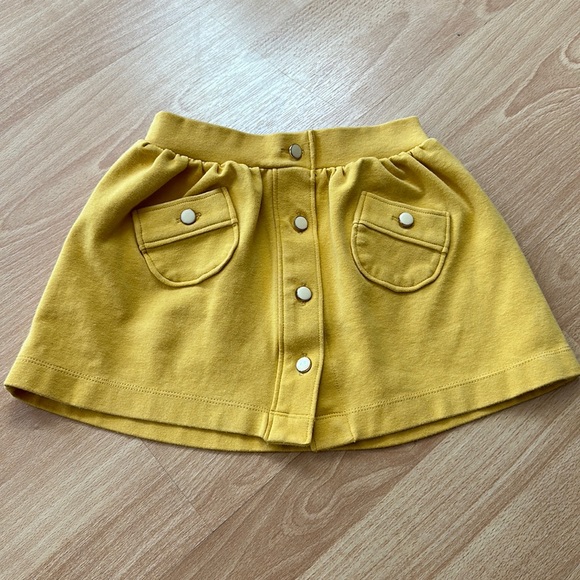 Janie and Jack Toddler Girls Mustard Yellow Skirt Pockets & Buttons Sz 2T - Picture 1 of 7